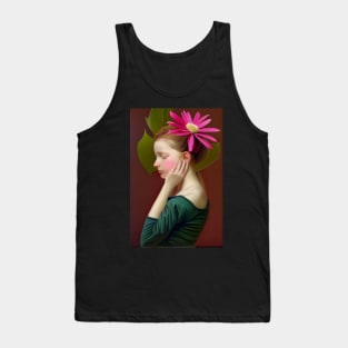 Flower Girl Portrait Painting Tank Top